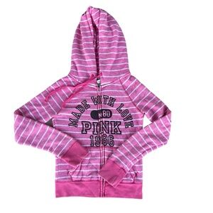 Pink Victoria’s Secret zip up hoodie womens small